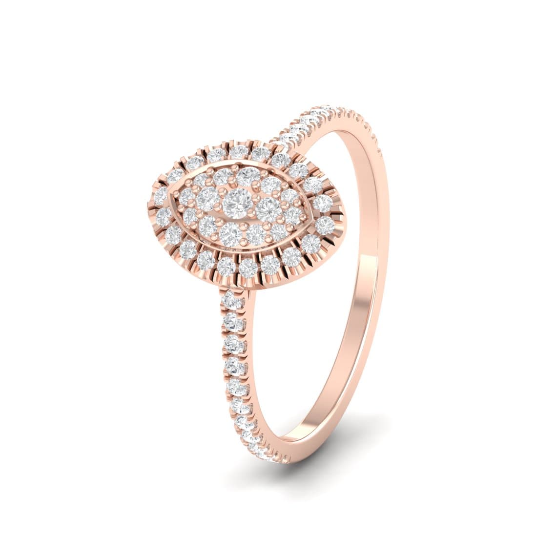 Marquise Cut Cluster Diamond Women Ring