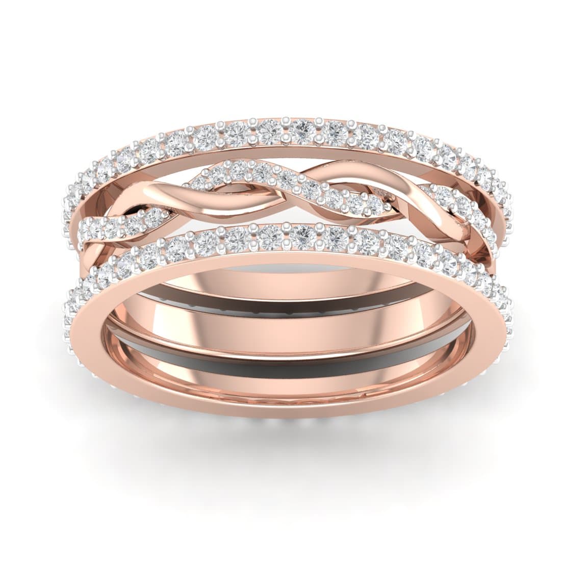 Twisted Layer Round Eternity Ring