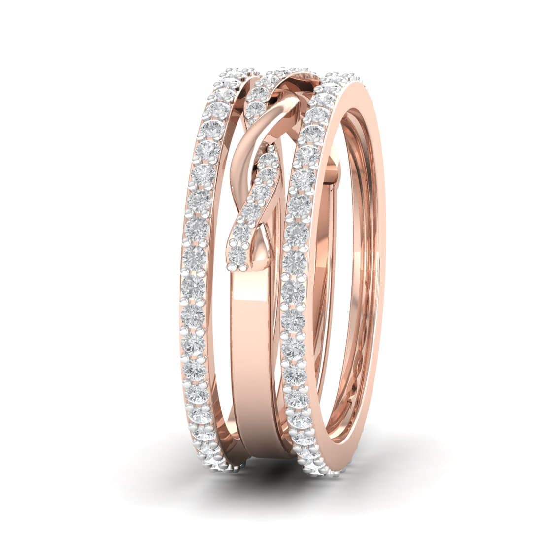 Twisted Layer Round Eternity Ring