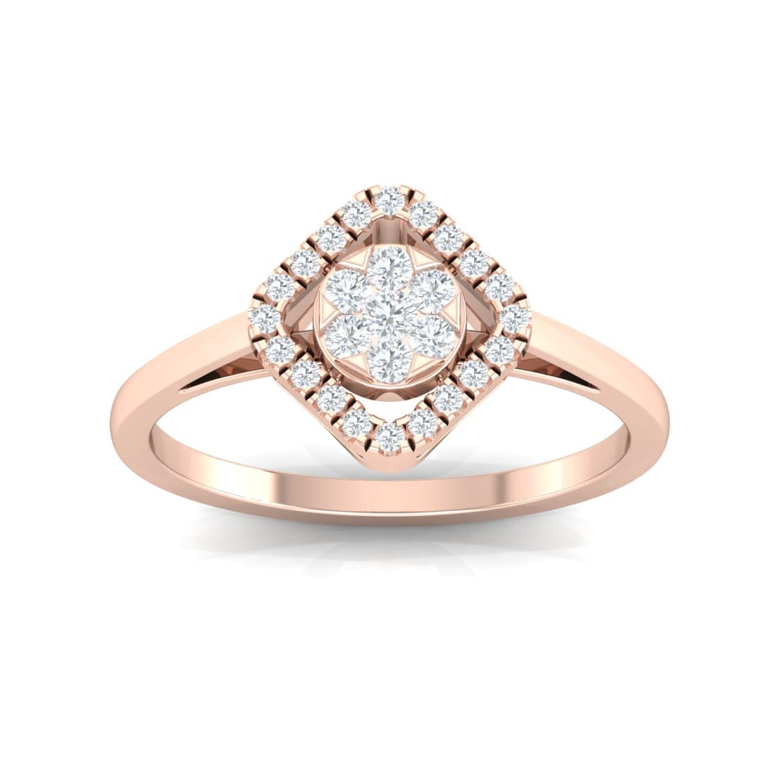 Oaklie Cluster Halo Diamond Ring