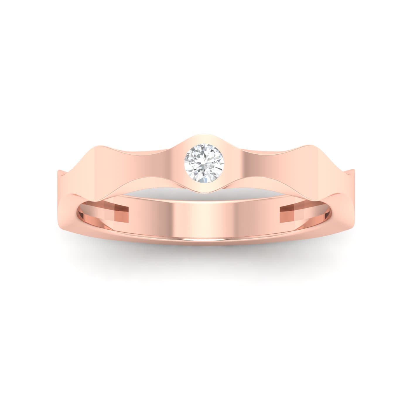 Wavy Couple Diamond Wedding Ring