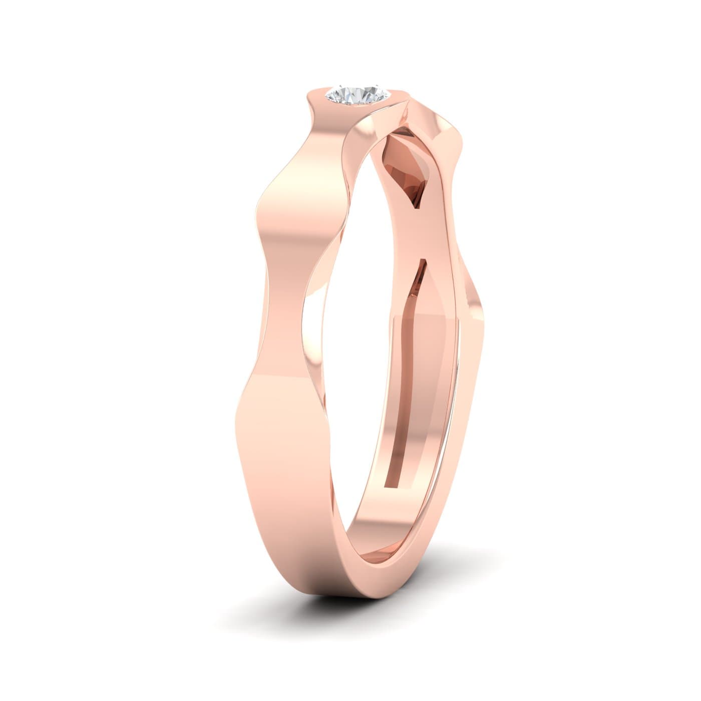 Wavy Couple Diamond Wedding Ring