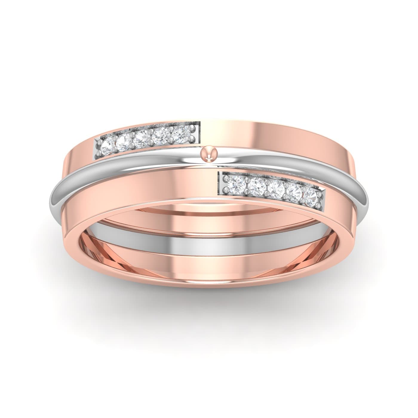 Magical Diamond Couple Wedding Band