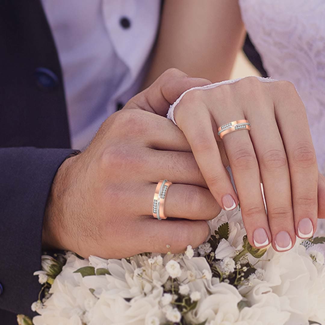 Magical Diamond Couple Wedding Band