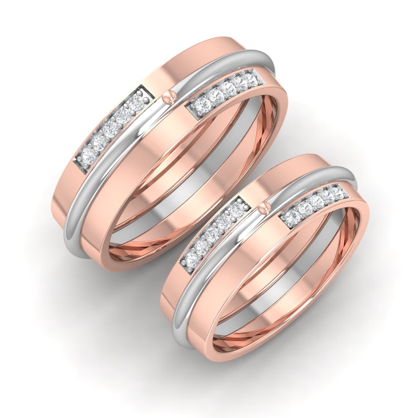 Magical Diamond Couple Wedding Band