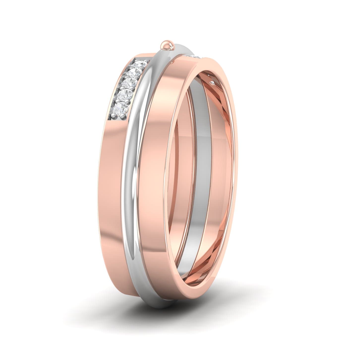 Magical Diamond Couple Wedding Band