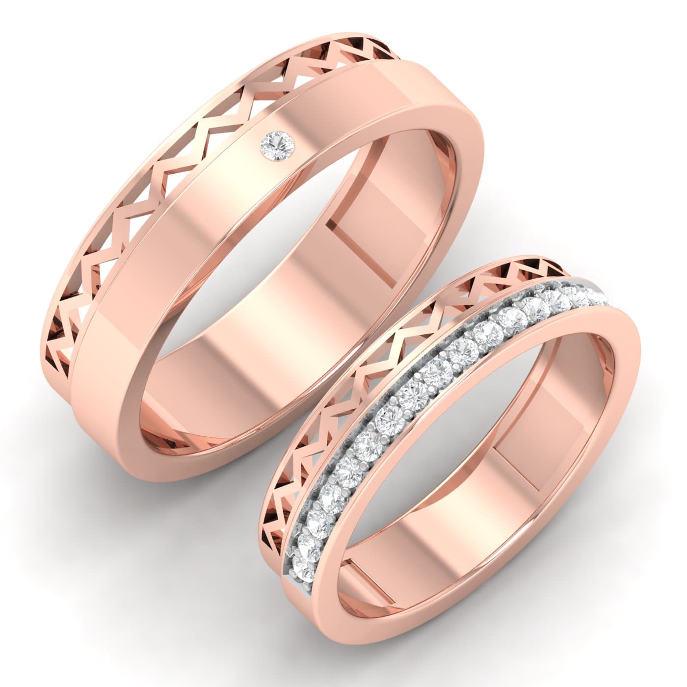 Geometry Design Diamond Couple Band