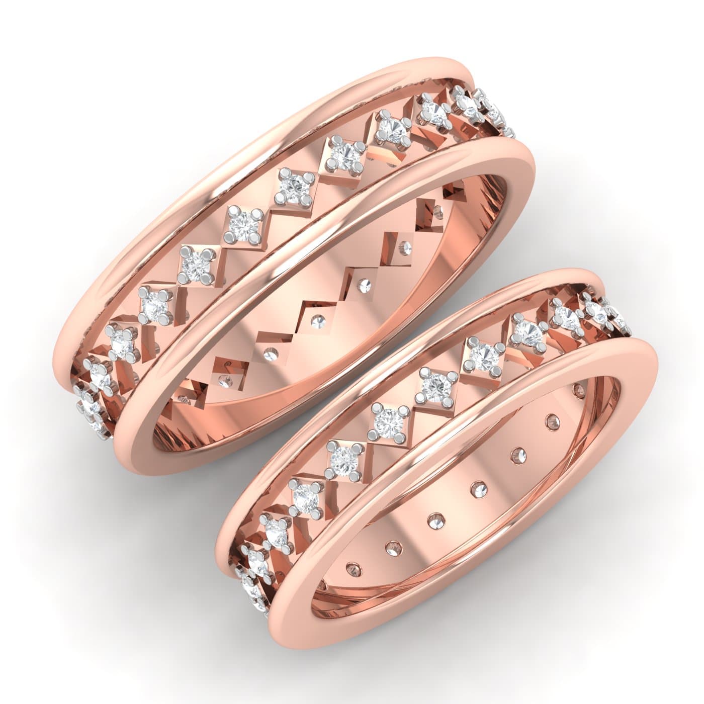 Squary Couple Band Rings