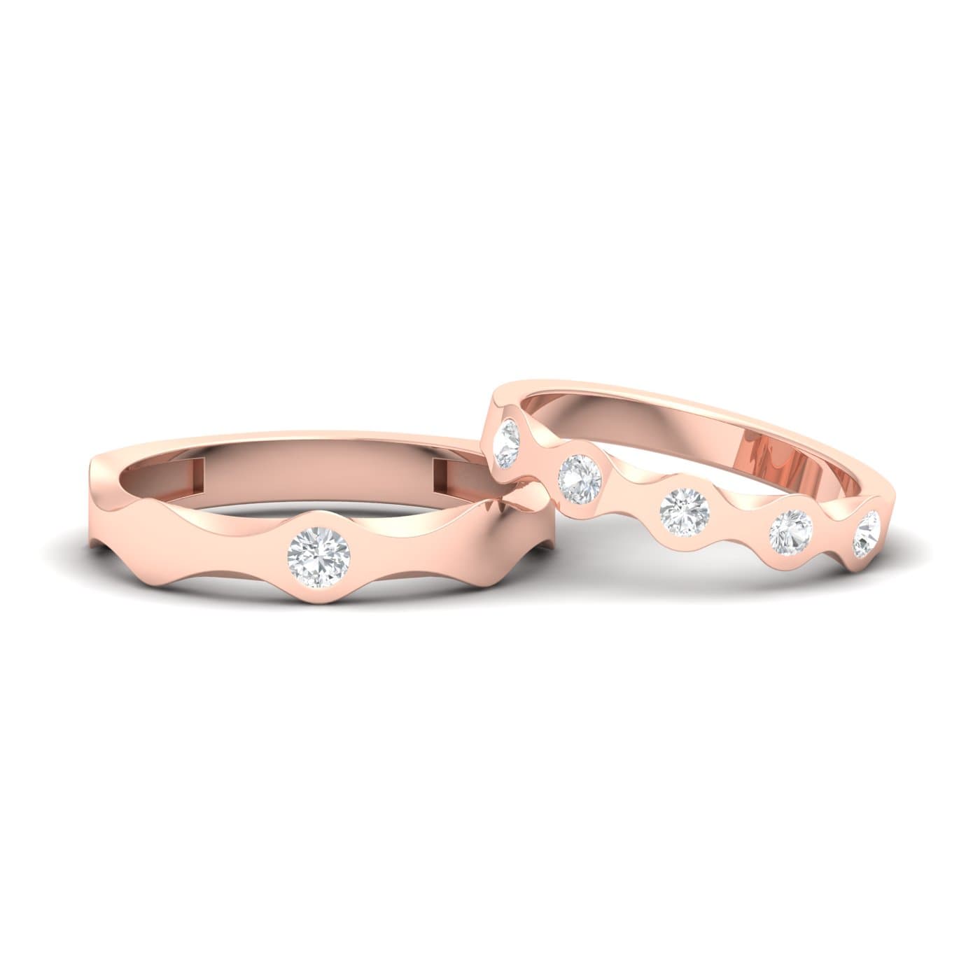 Cinco Diamond Couple Wedding Band