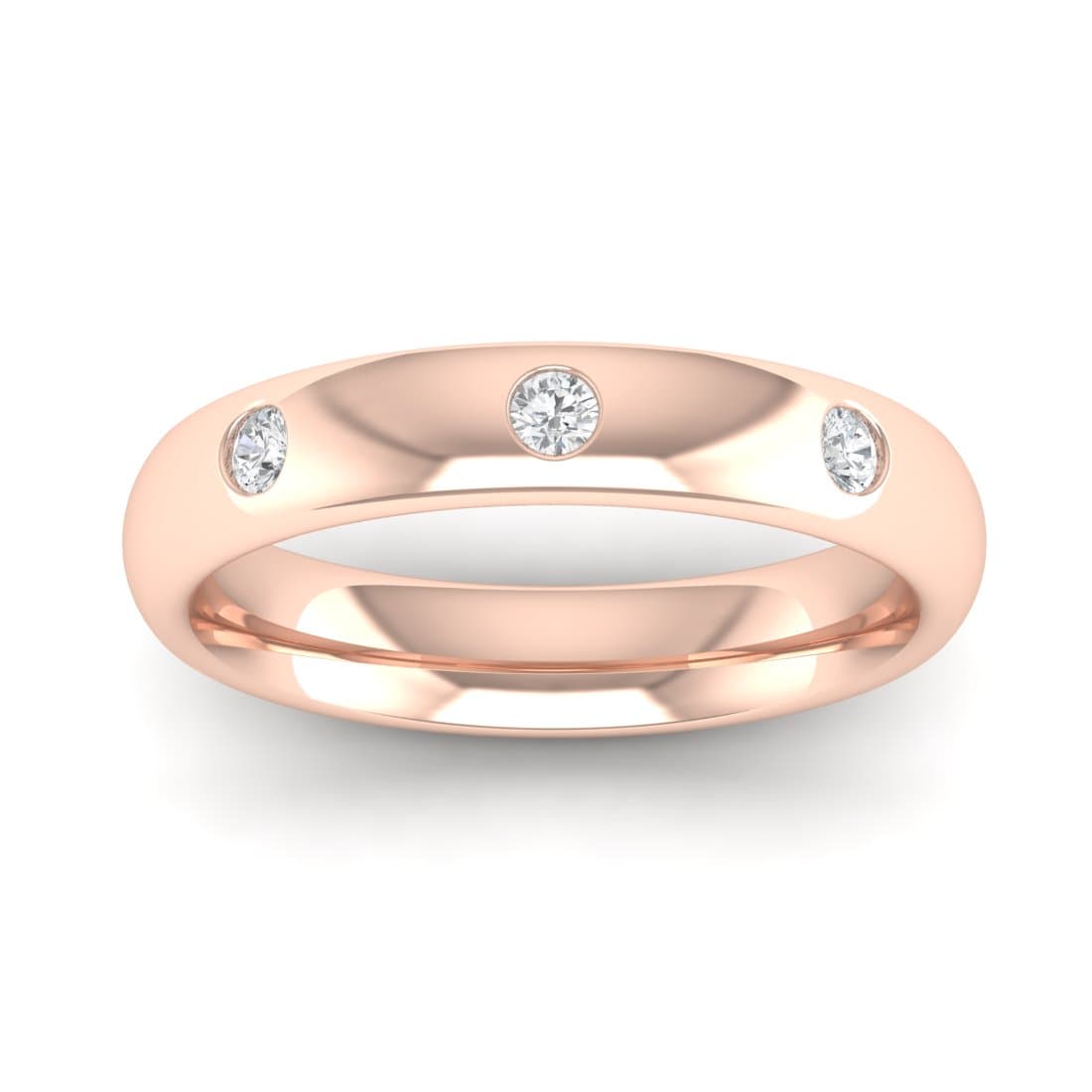 Three Stone Diamond Wedding Band