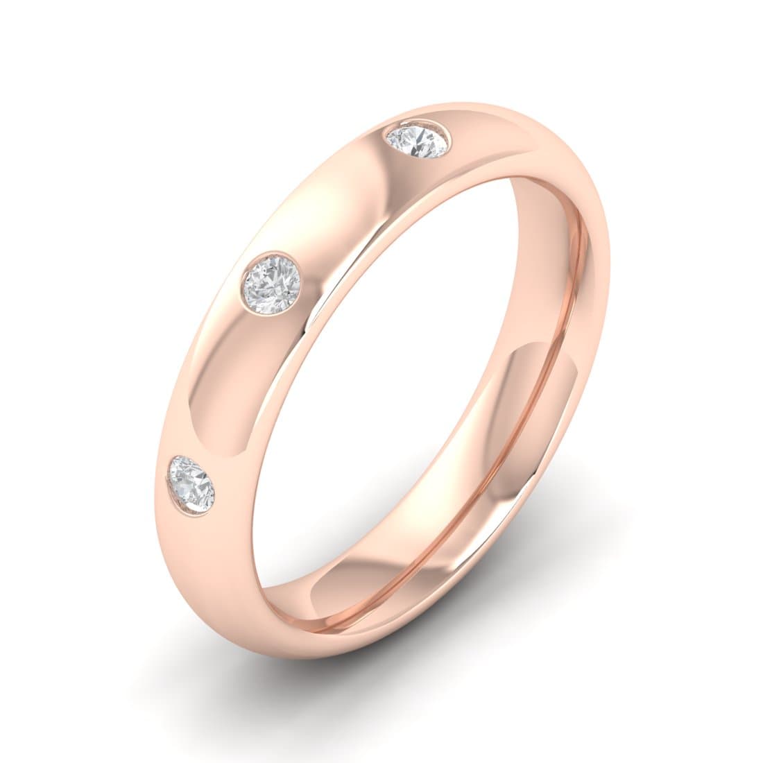 Three Stone Diamond Wedding Band