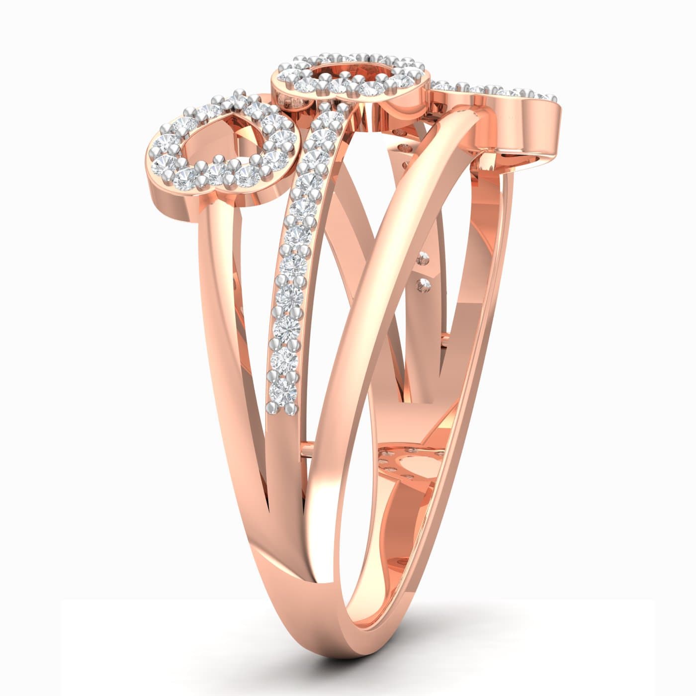 Trio Heart Couple Diamond Ring