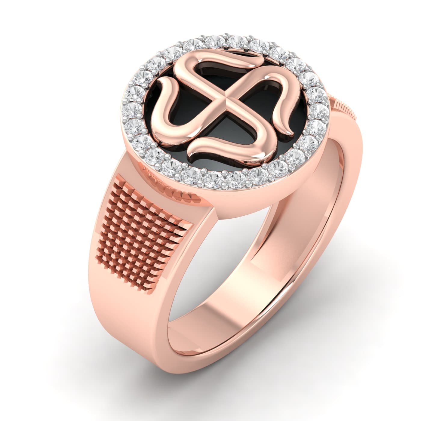 Swastik Mens Diamond Ring