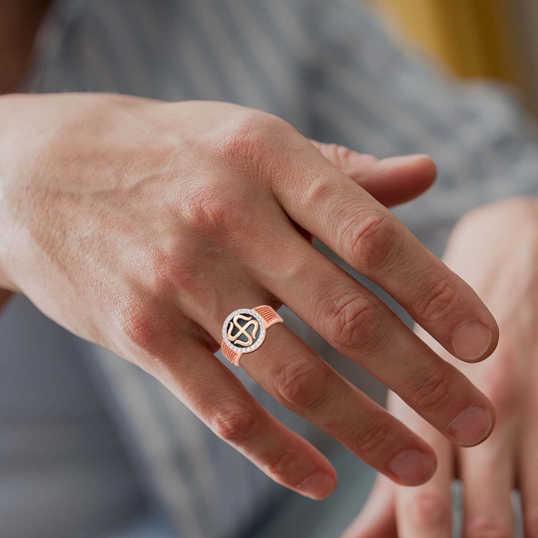 Swastik Mens Diamond Ring