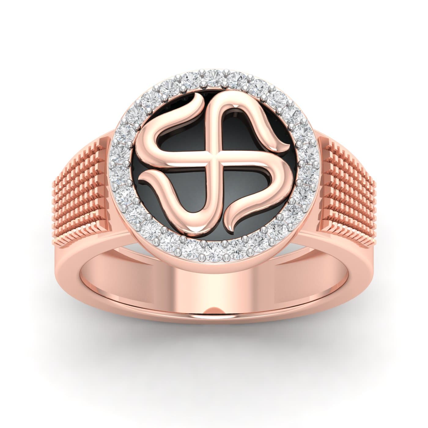 Swastik Mens Diamond Ring