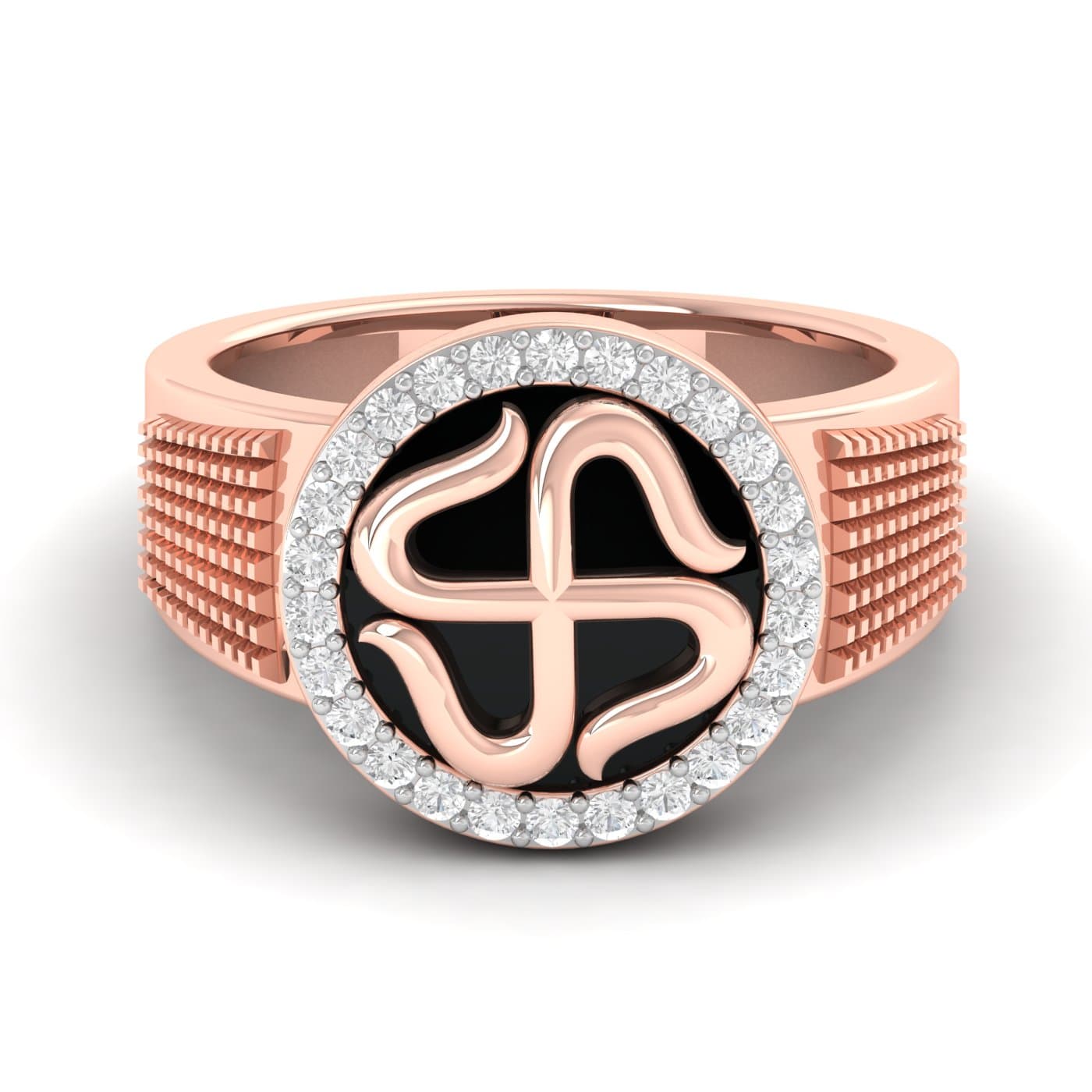 Swastik Mens Diamond Ring