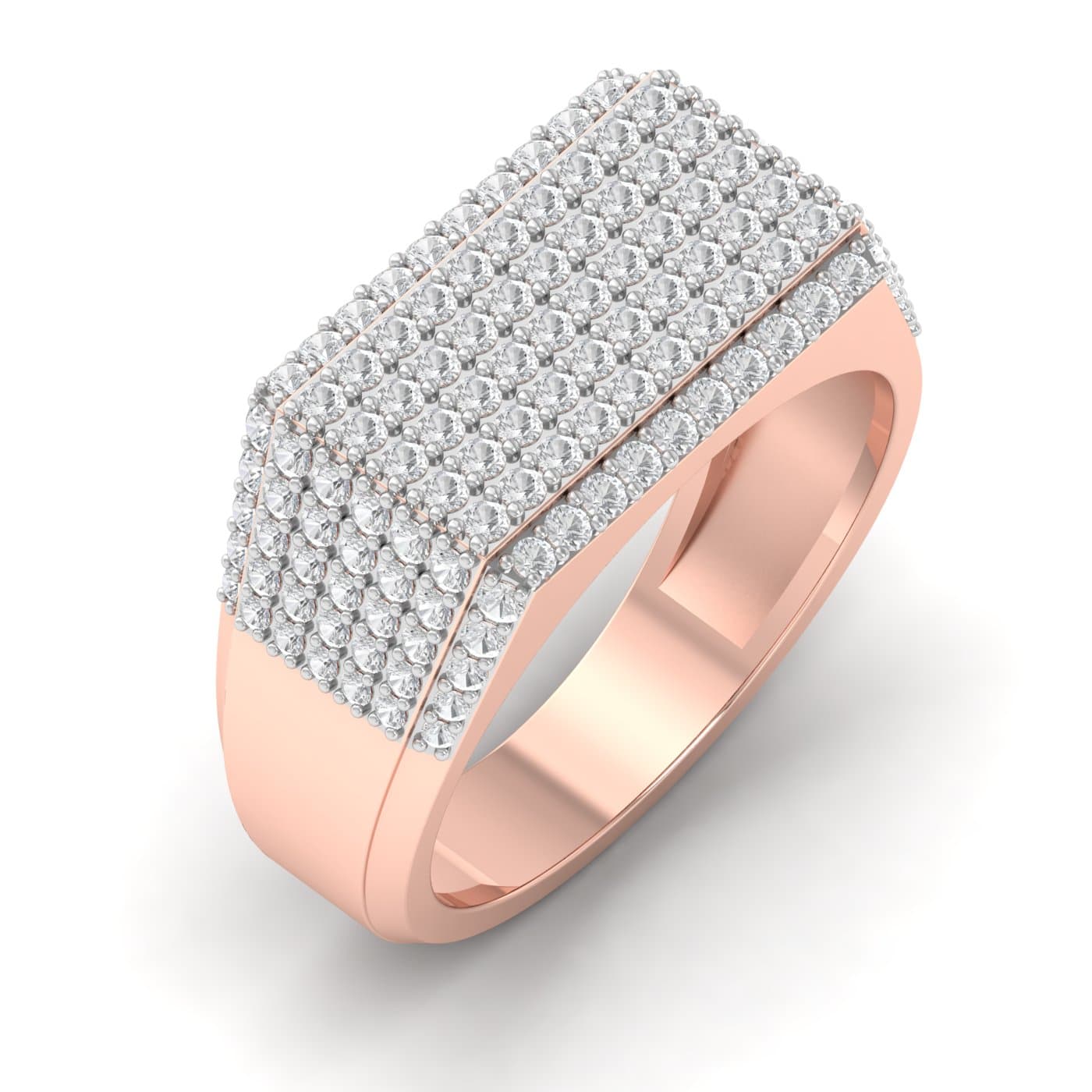 Diamond Cluster Mens Wedding Band