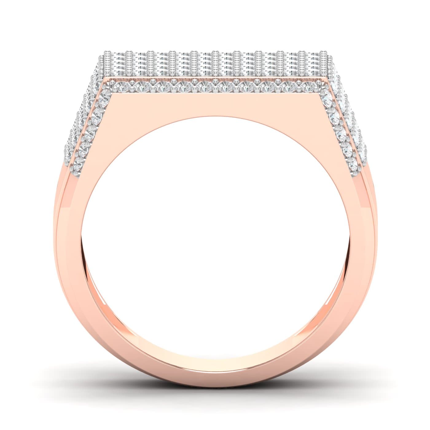 Diamond Cluster Mens Wedding Band