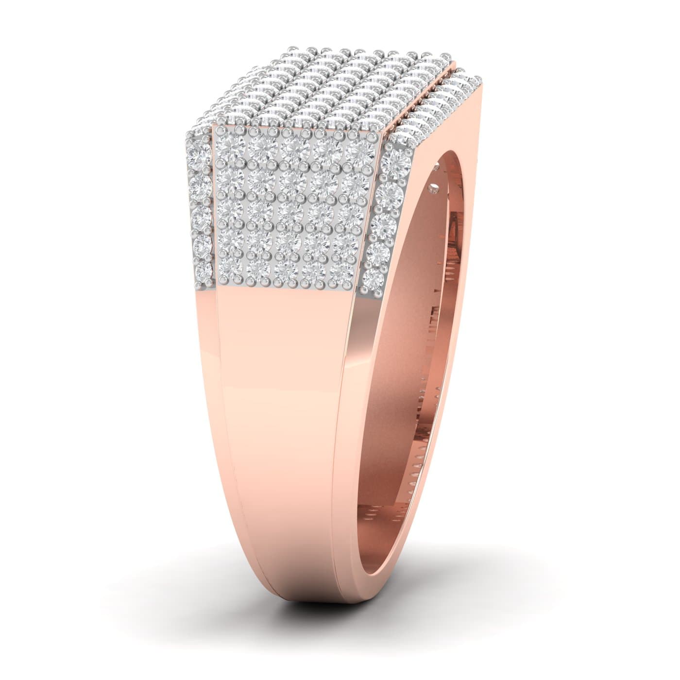 Diamond Cluster Mens Wedding Band