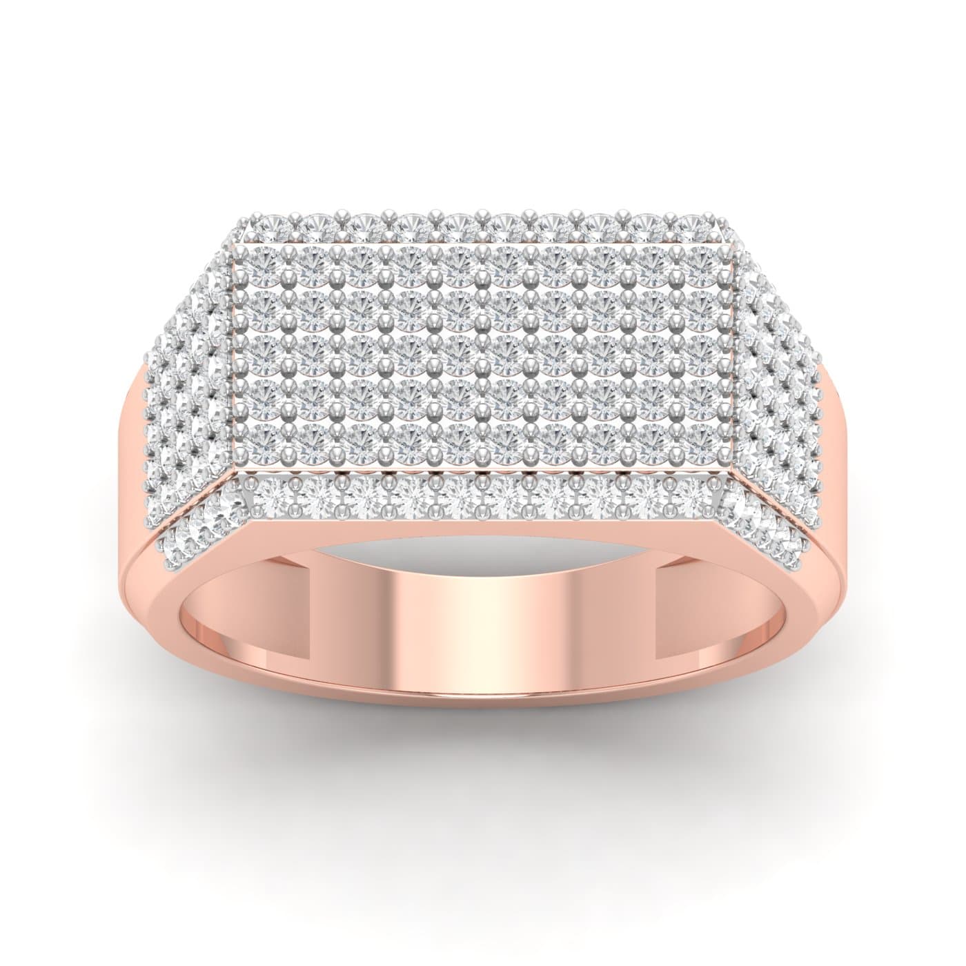 Diamond Cluster Mens Wedding Band