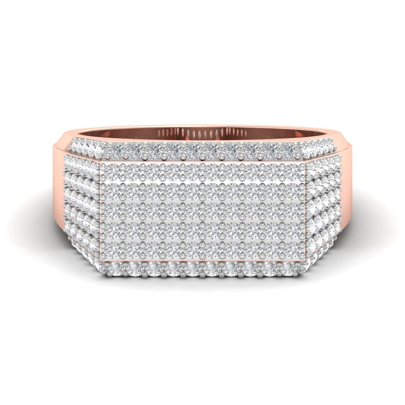Diamond Cluster Mens Wedding Band