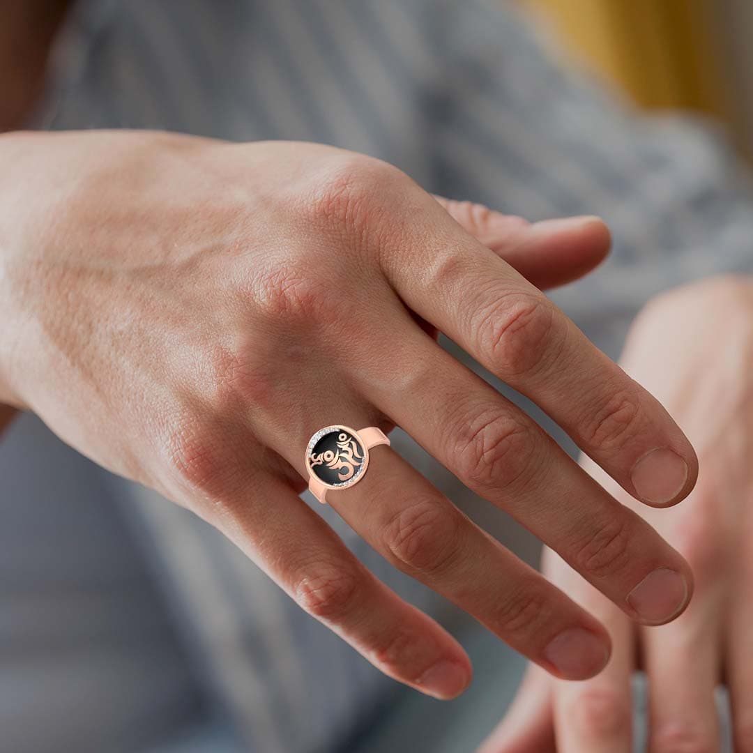 Ohm Diamond Mens Wedding Band