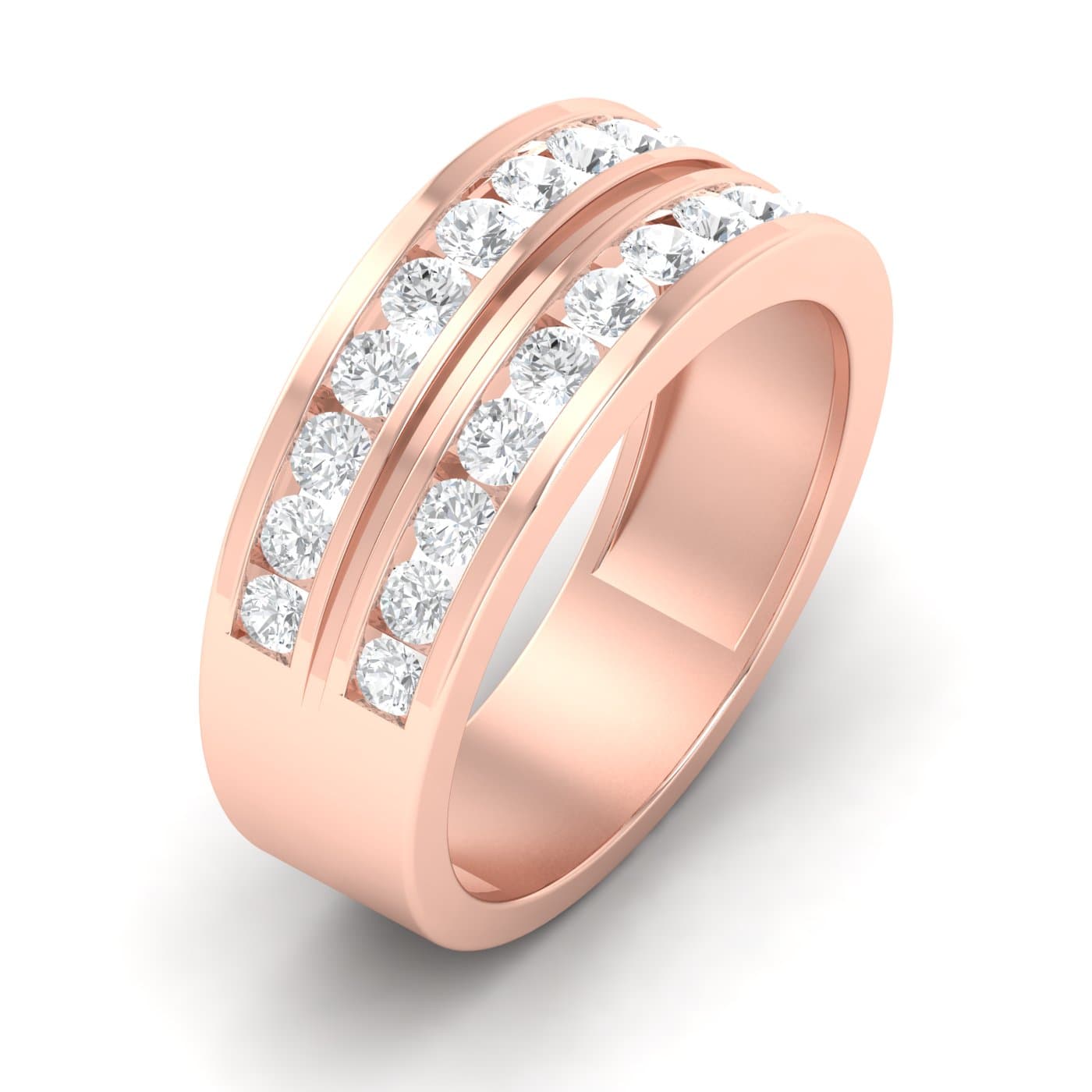 Two Layers Mens Diamond Ring