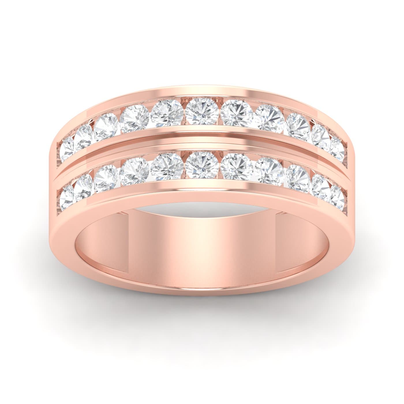 Two Layers Mens Diamond Ring