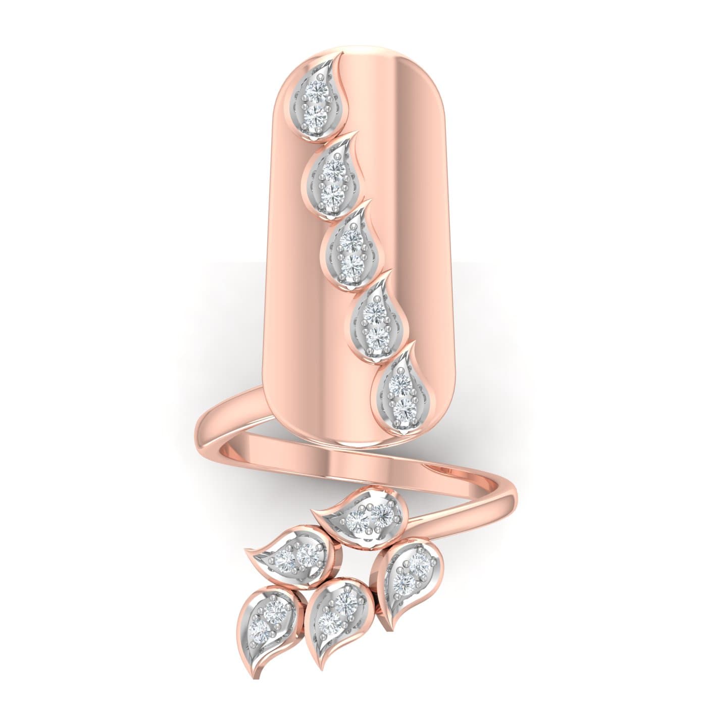 Fashionable Diamond Nail Ring