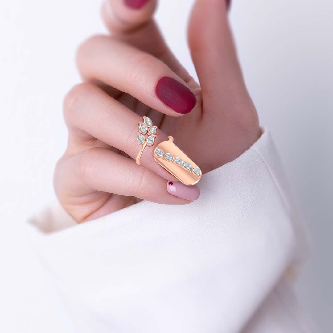 Fashionable Diamond Nail Ring