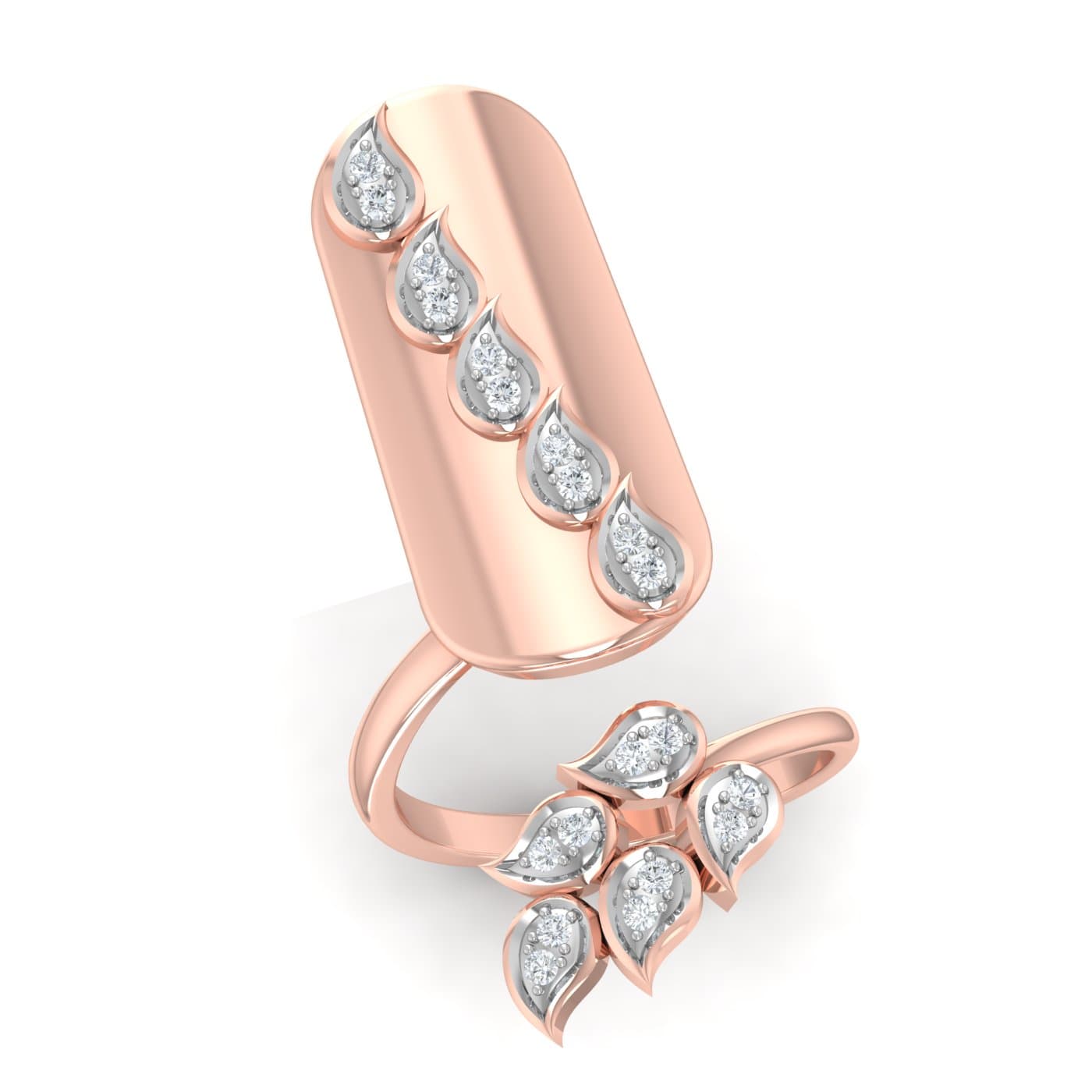 Fashionable Diamond Nail Ring