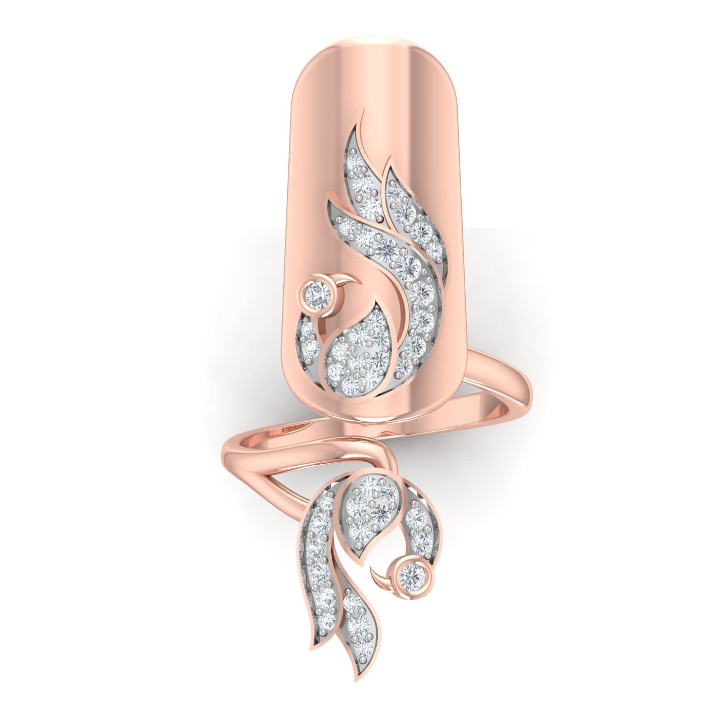 Diamond Peacock Nail Ring