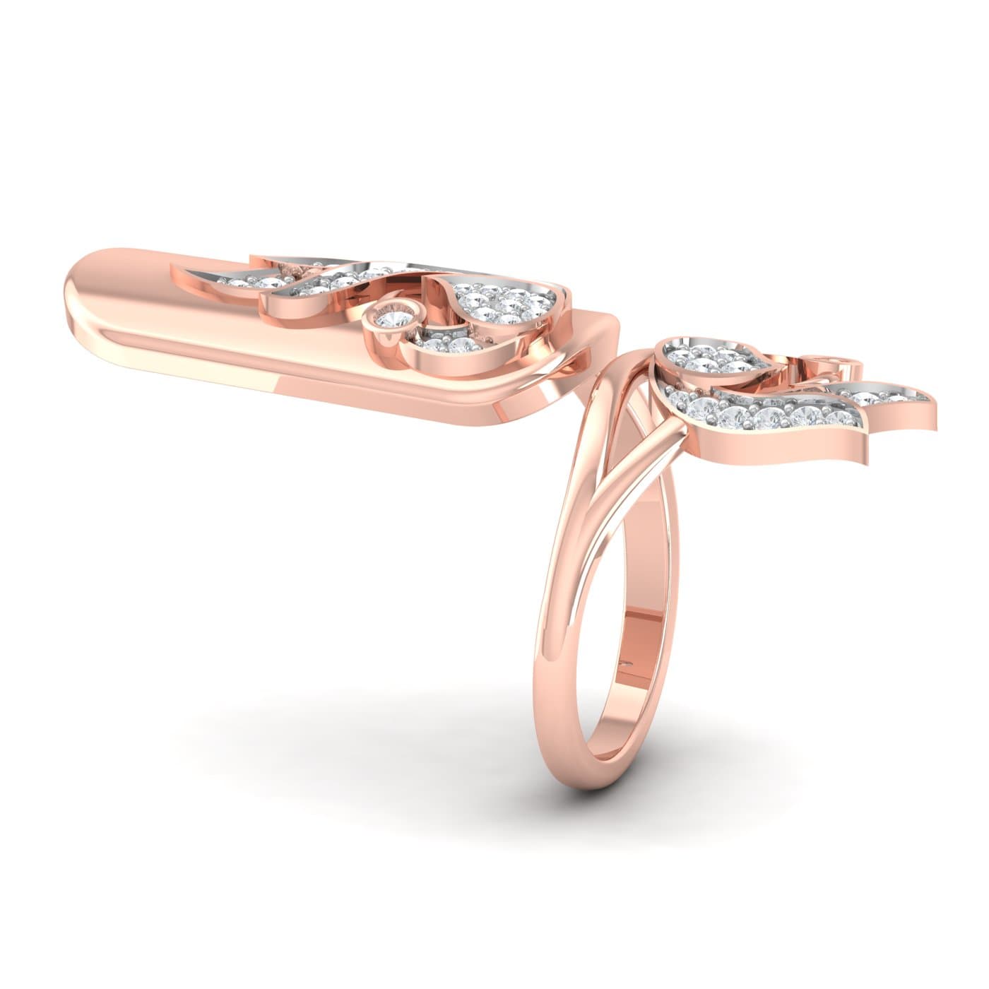 Diamond Peacock Nail Ring