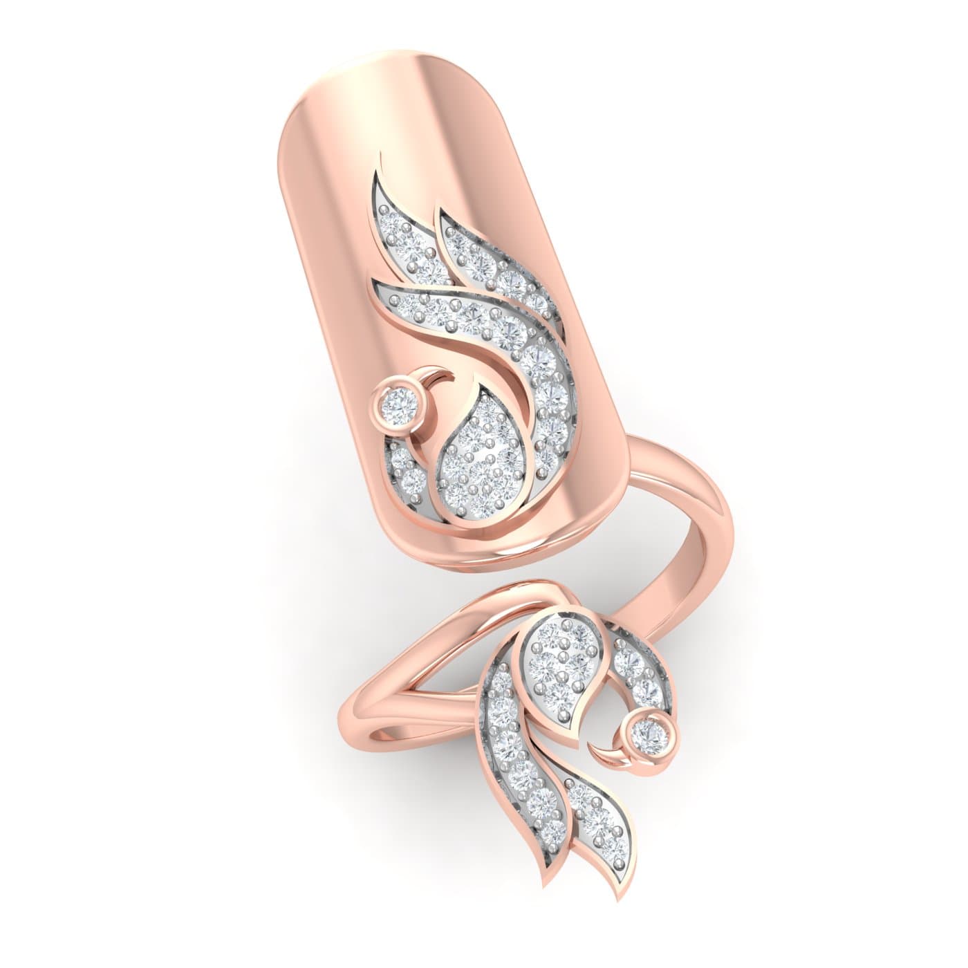 Diamond Peacock Nail Ring