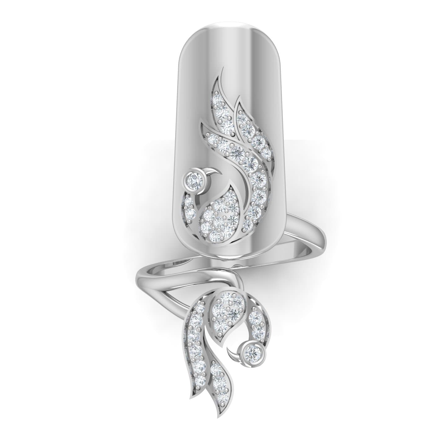 Diamond Peacock Nail Ring