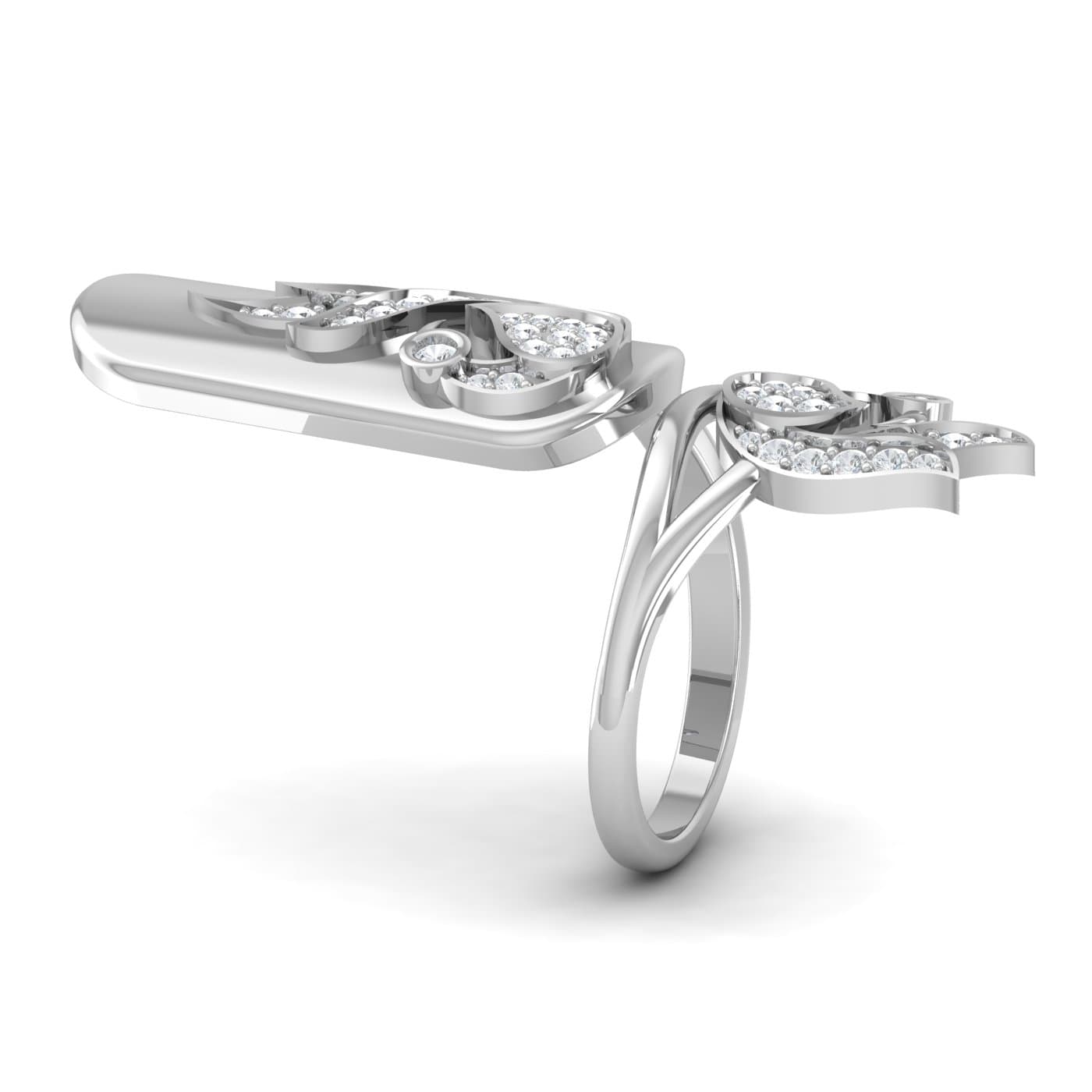 Diamond Peacock Nail Ring