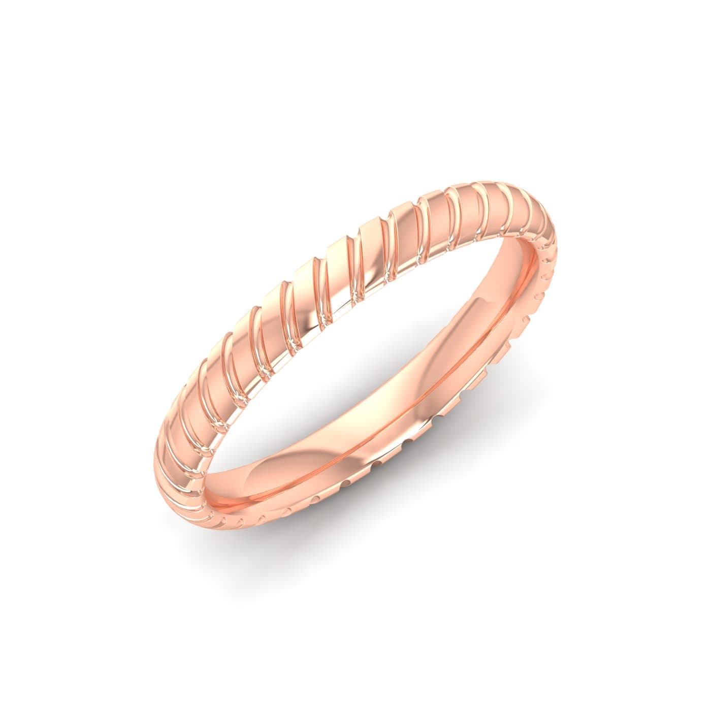 Gold Wedding Band With Ridges