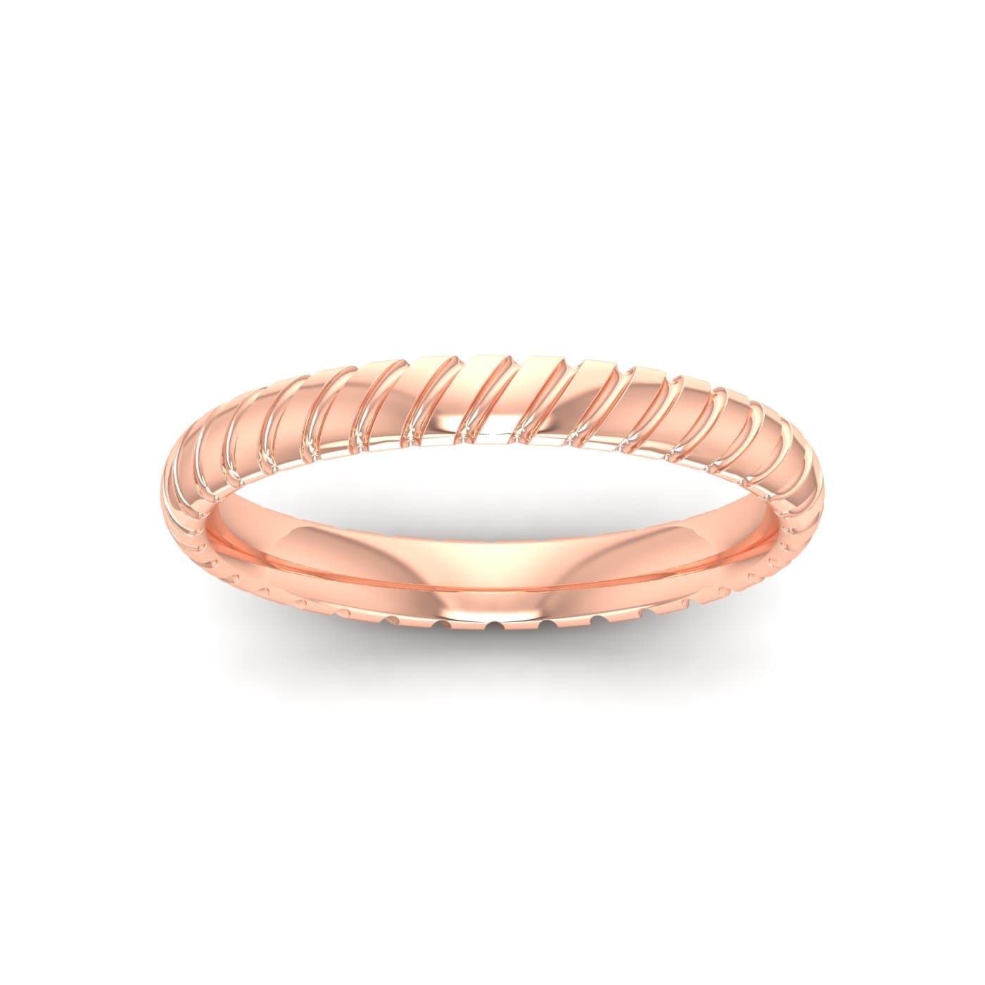 Gold Wedding Band With Ridges
