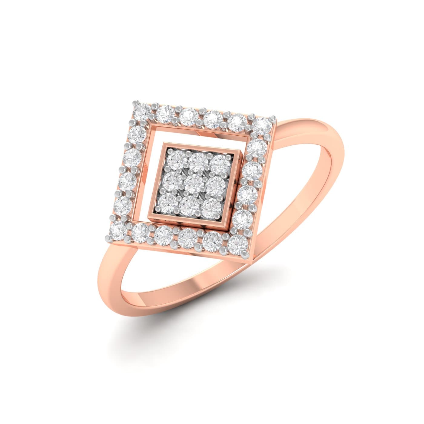 Quadrat Multi Stone Diamond Ring