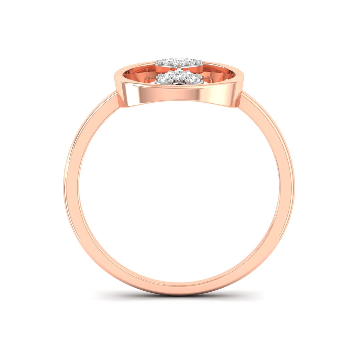 Two Heart Frame Diamond Ring