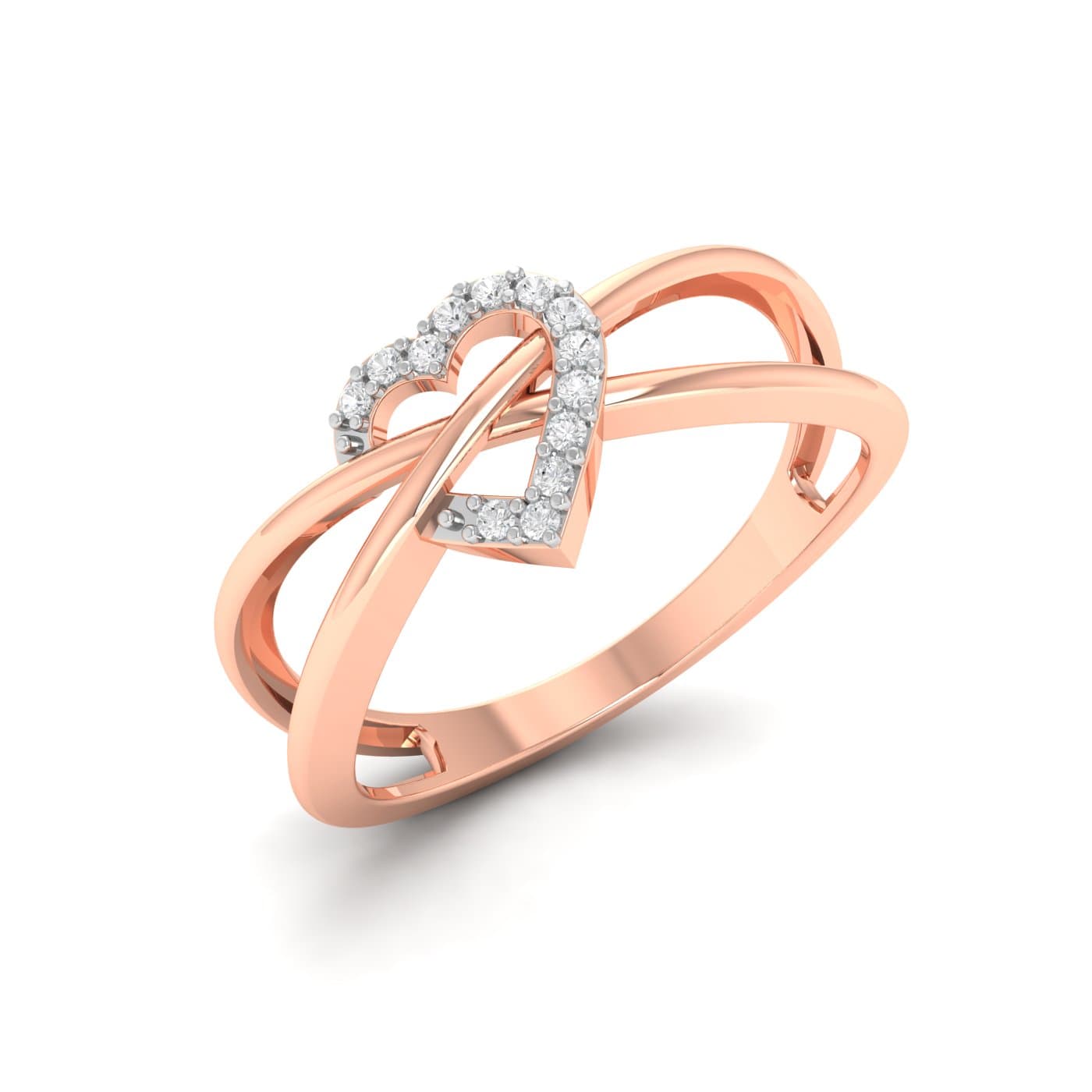 Criss Heart Diamond Ring