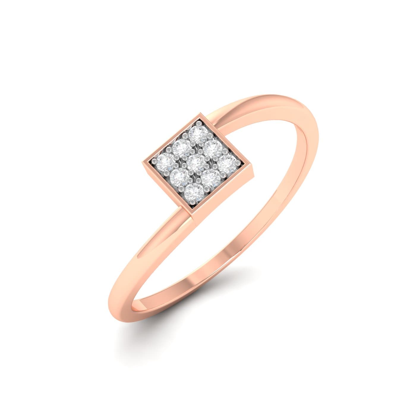 Cube Blocks Diamond Ring