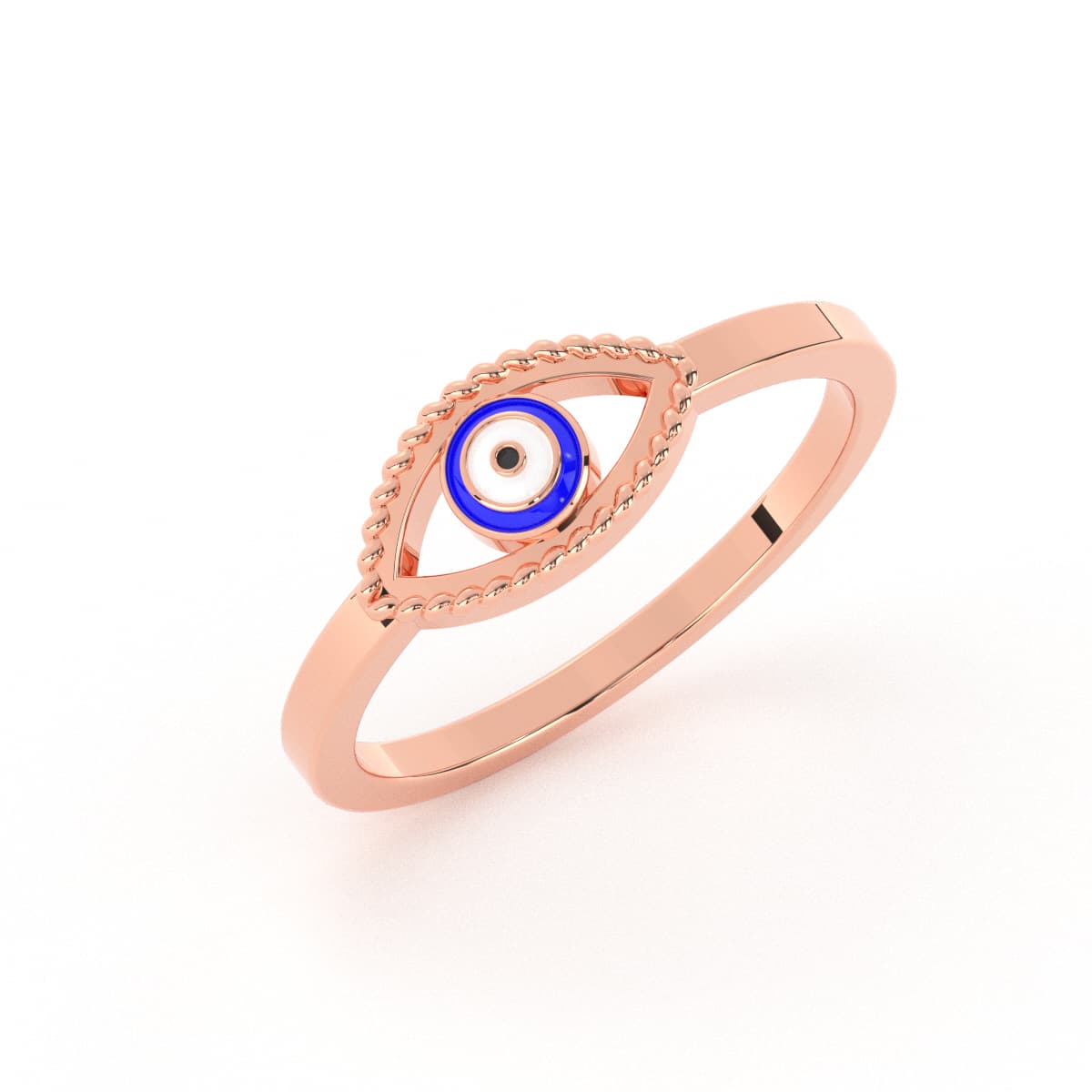 Subtle Gold Evil Eye Design Ring