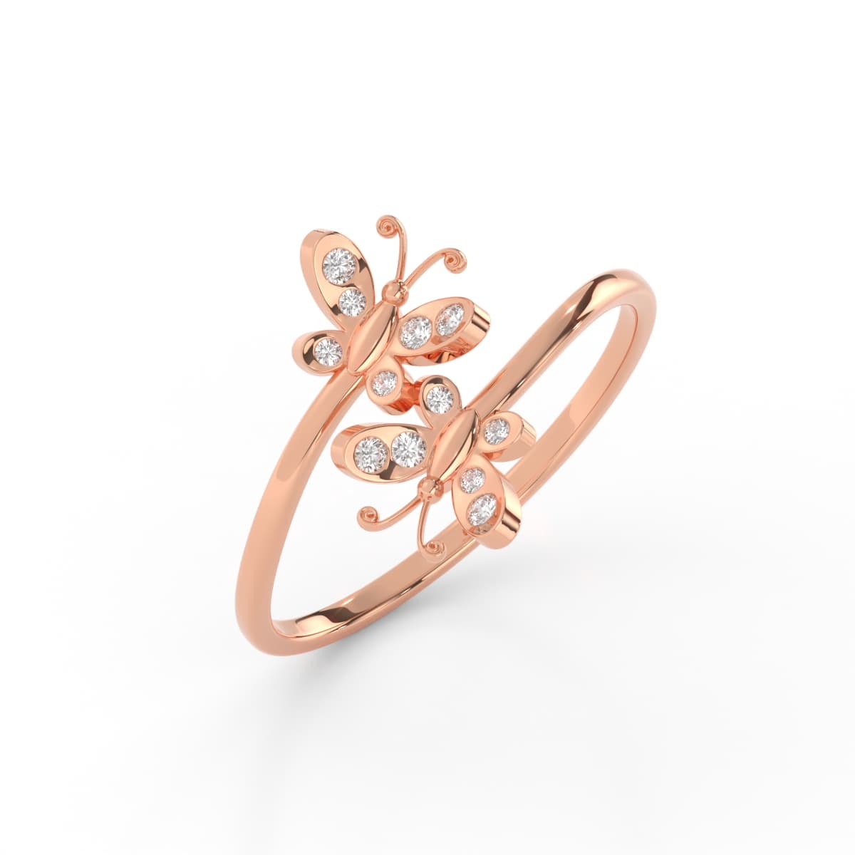 Winged Splendor Butterfly Diamond Ring