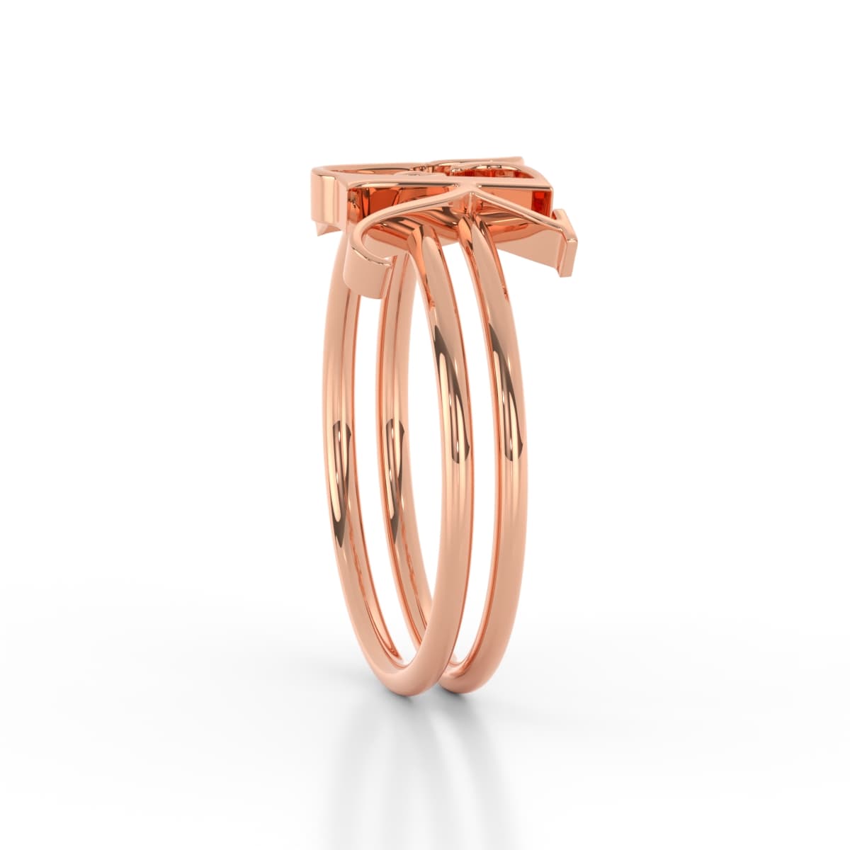 Royal Key R K Diamond Alphabet Ring