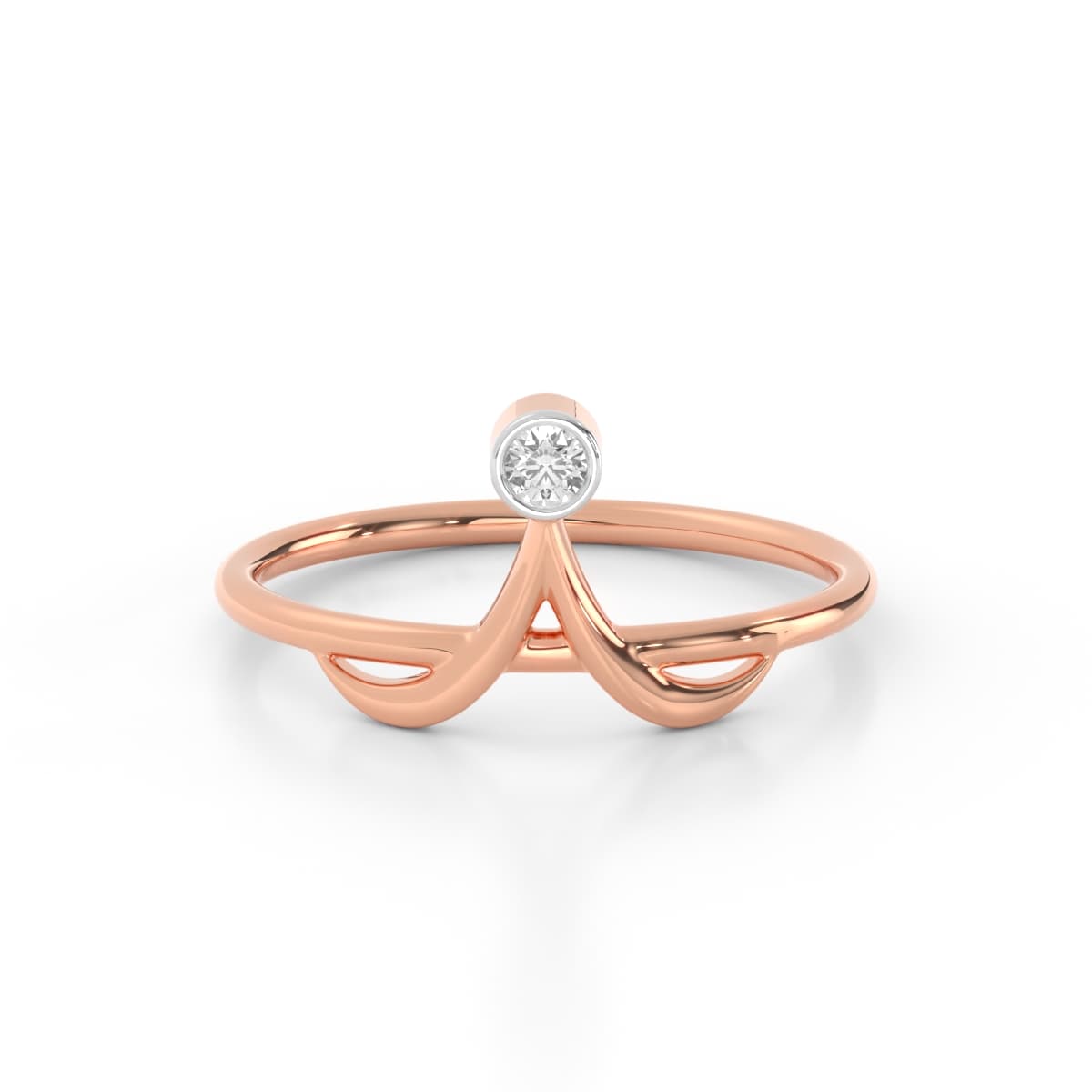 Modern Geometric Diamond Ring