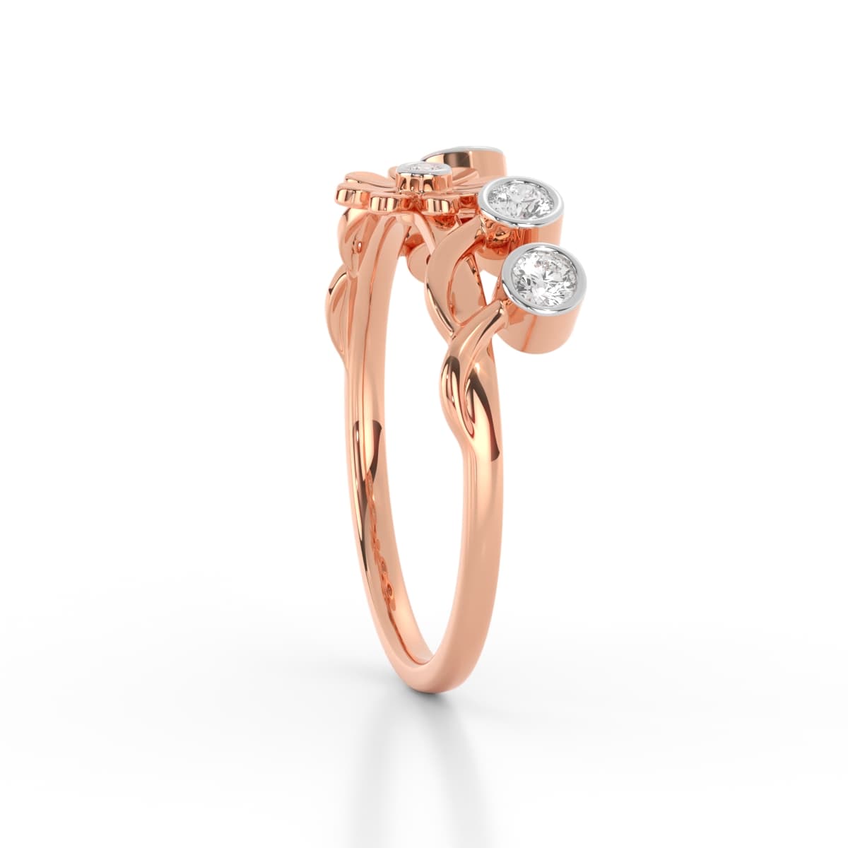 Dainty Floral Trendy Diamond Ring
