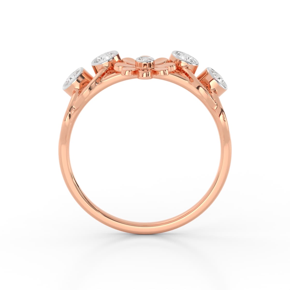Dainty Floral Trendy Diamond Ring