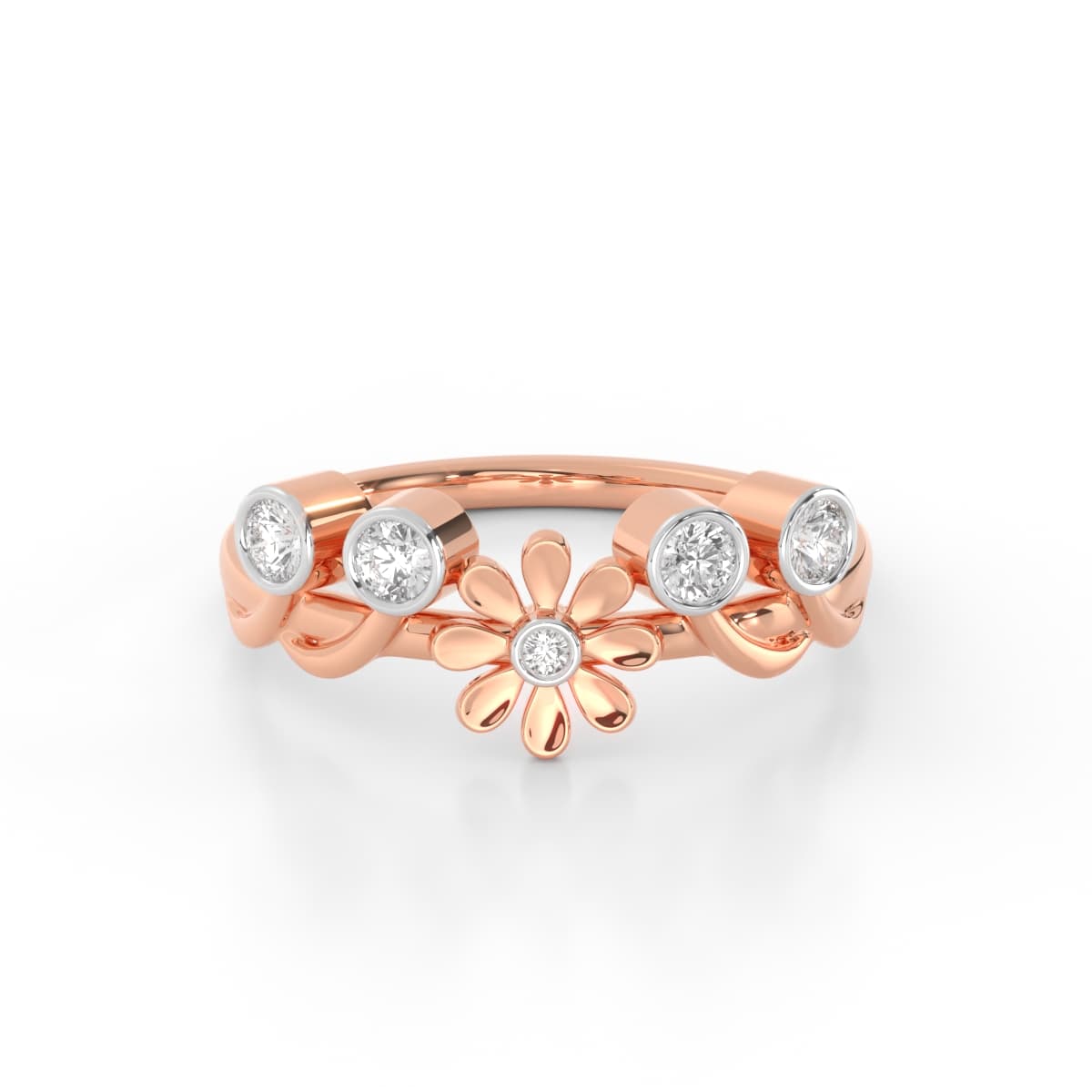 Dainty Floral Trendy Diamond Ring