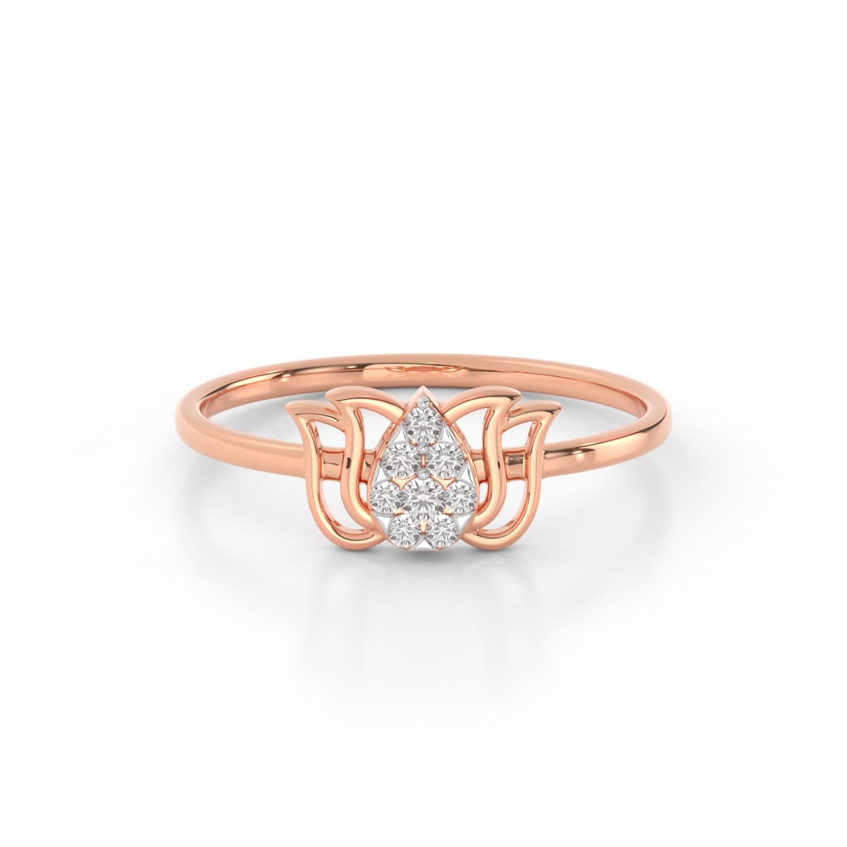 Graceful Lotus Diamond Ring